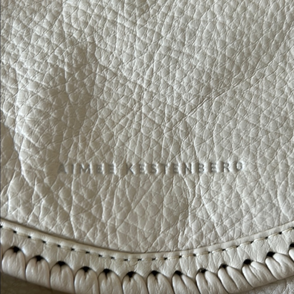 Aimee Kestenberg Cream Shoulder Bag with Textured Leather - Picture 2 of 5